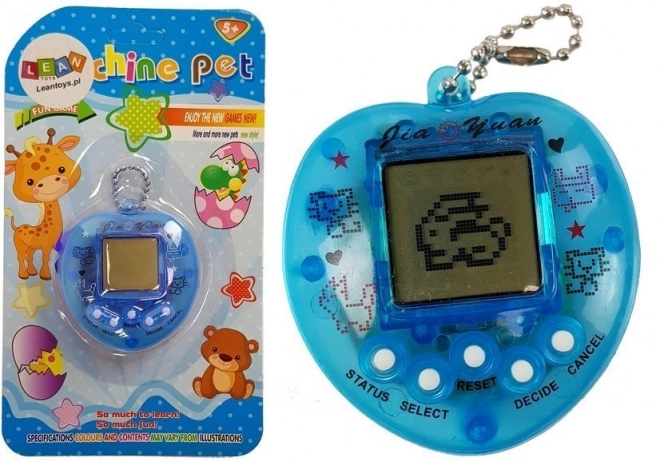 Tamagotchi blu con catenella corta