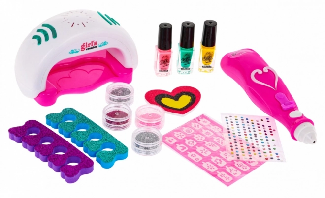 Set per manicure per bambine 5+ con asciugatore e glitter