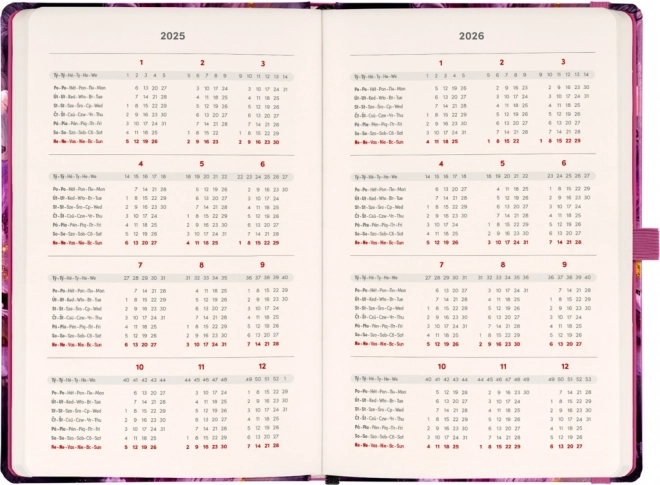 Agenda Settimanale Fiori Viola 2025