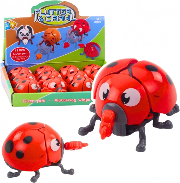 Coccinella a carica con cordicella – ali e arti mobili