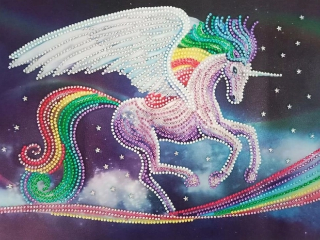 Diamantini Creativi 7D con Unicorno Arcobaleno 30x40cm