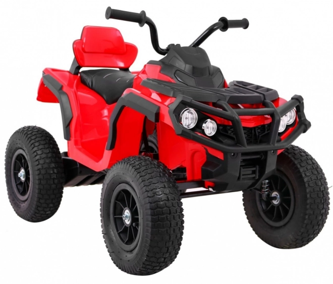 Quad elettrico per bambini Rosso + ruote gonfiabili + radio MP3 + partenza lenta