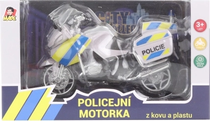 Motocicletta di polizia in metallo 12 cm