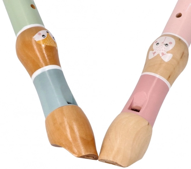 Flauto di legno con volpe