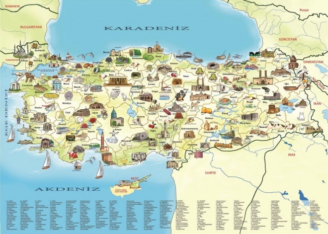 Puzzle Mappa Culturale della Turchia 260 Pezzi