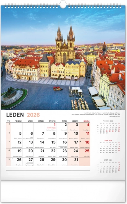 Calendario da parete Praga 2026