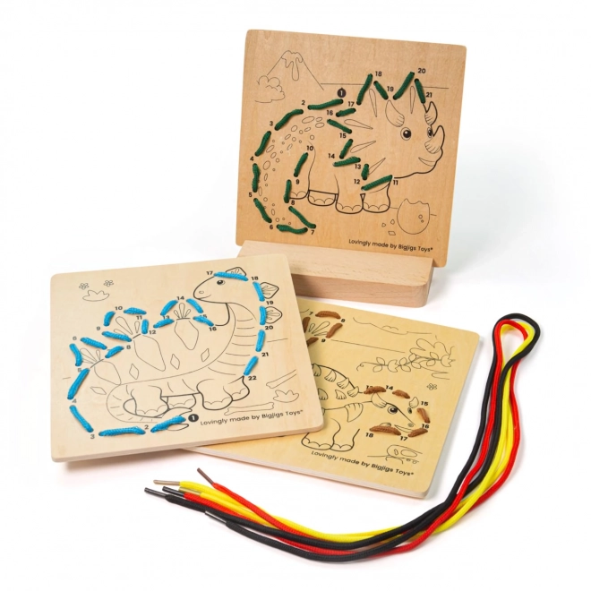 Gioco di infilatura numerica Dinosauri di Bigjigs Toys