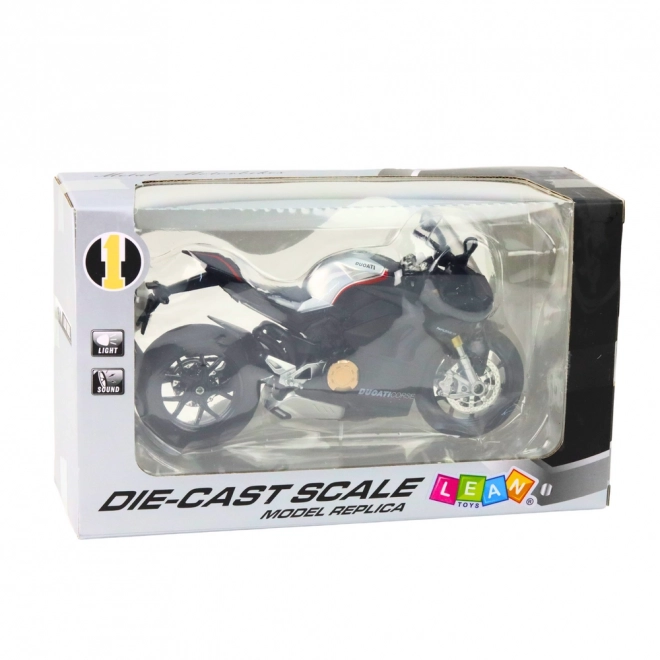 Motociclo sportivo in metallo nero V4