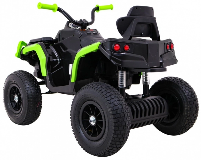 Quad per bambini ATV Air batteria quad Nero-Verde + pneumatici gonfiabili + radio MP3 + avvio lento