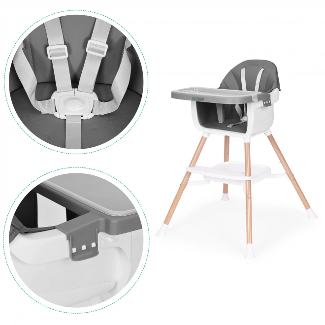 Sedia per bambini 2-in-1 ECOTOYS grigia