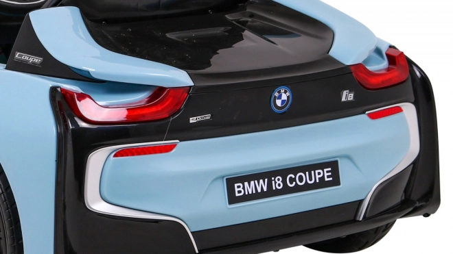 BMW I8 Lift Auto a Batteria Blu + telecomando + avvio lento + cinture a 3 punti + MP3 USB + LED