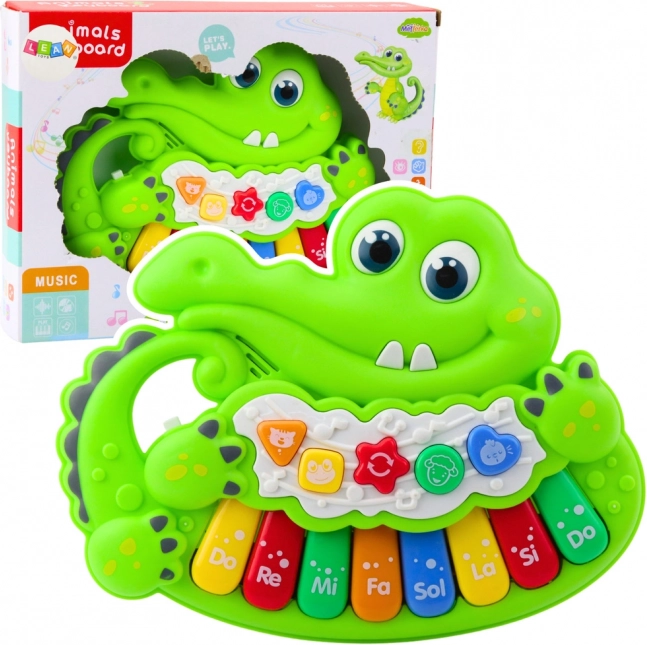 Pianola interattiva per bambini con suoni e luci di animali in verde