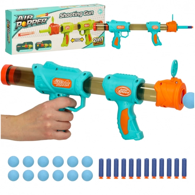 Pistola e Carabina 2 in 1 Azzurra