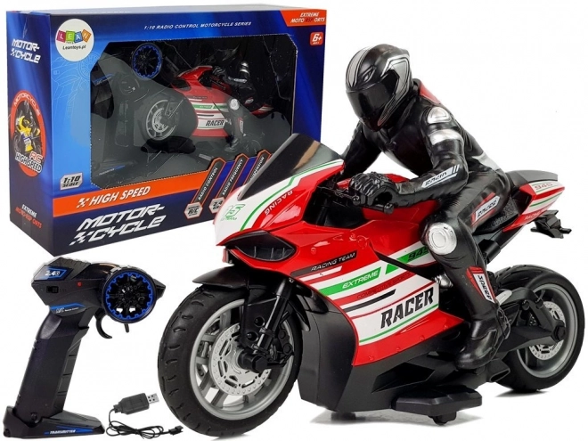 Moto da corsa telecomandato rosso
