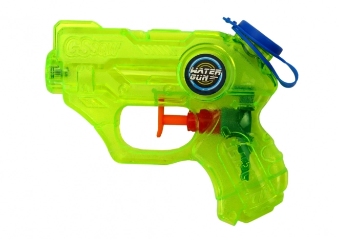 Mini pistola ad acqua verde e blu con raggio 7-8m