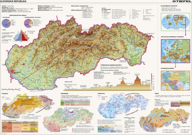 Puzzle Mappa Repubblica Slovacca 2000 pezzi