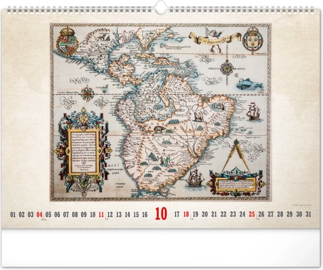 Calendario da parete Mappe antiche 2026