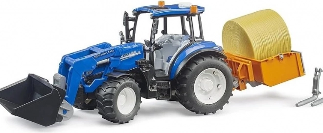 Trattore Bruder New Holland T5.120 con caricatore frontale e cassone