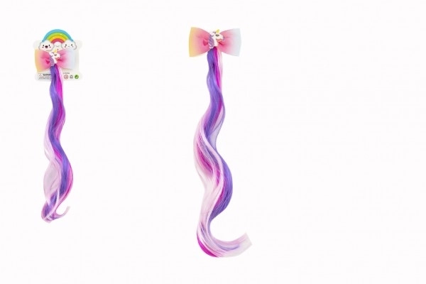 Fermaglio per capelli con fiocco e unicorno con extension rainbow