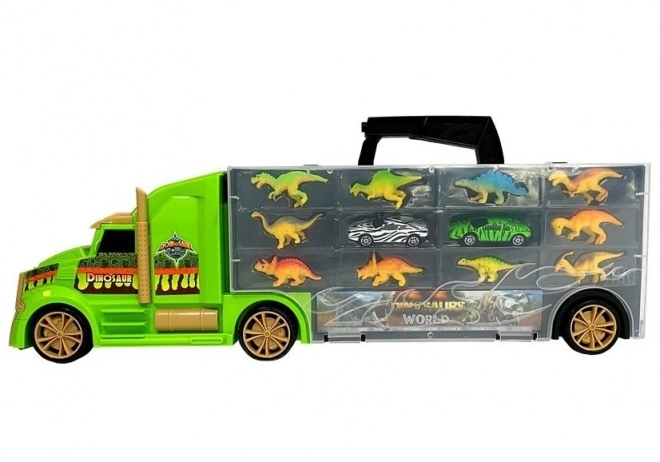 Camion Trasportatore con Dinosauri Verde