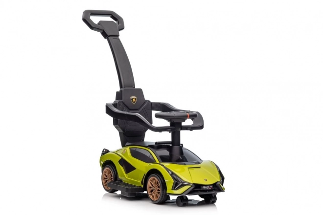 Macchina da passeggio Lamborghini bianca con spintore – Verde