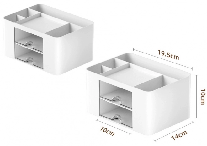 Organizer bianco da scrivania con cassetti