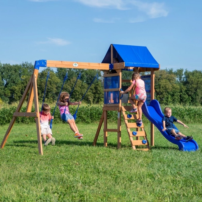 Parco giochi in legno Aurora con scivolo