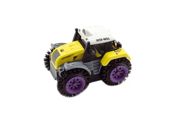 Trattore ribaltabile plastica 10cm colori assortiti a batteria