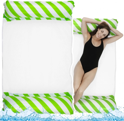 Amaca Gonfiabile Acquatica Bianco-Verde 120x70cm