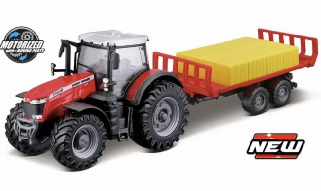 Trattore agricolo con rimorchio Massey Ferguson Bburago