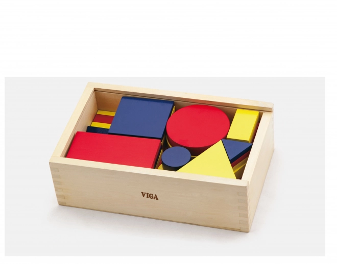 Blocchi logici di legno forme geometriche Viga Toys Montessori