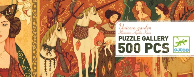 Puzzle panoramico Unicorni Giardino 500 pezzi