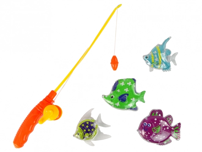 Gioco di abilità per bambini pesca delle rane con canna 4 pezzi