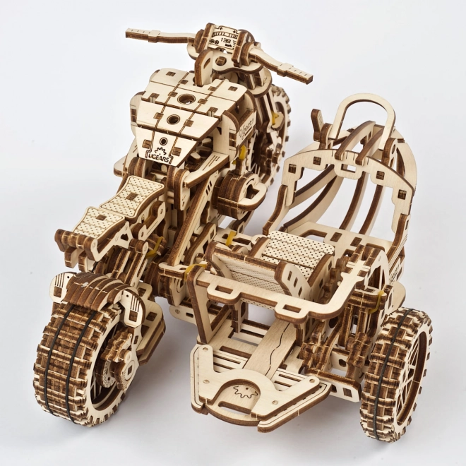 Moto Scrambler con Sidecar Ugears 3D Puzzle Meccanico di Legno