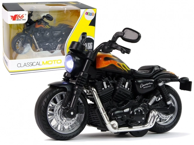 Motocicletta Champion con motore Pull-Back, suoni e luci