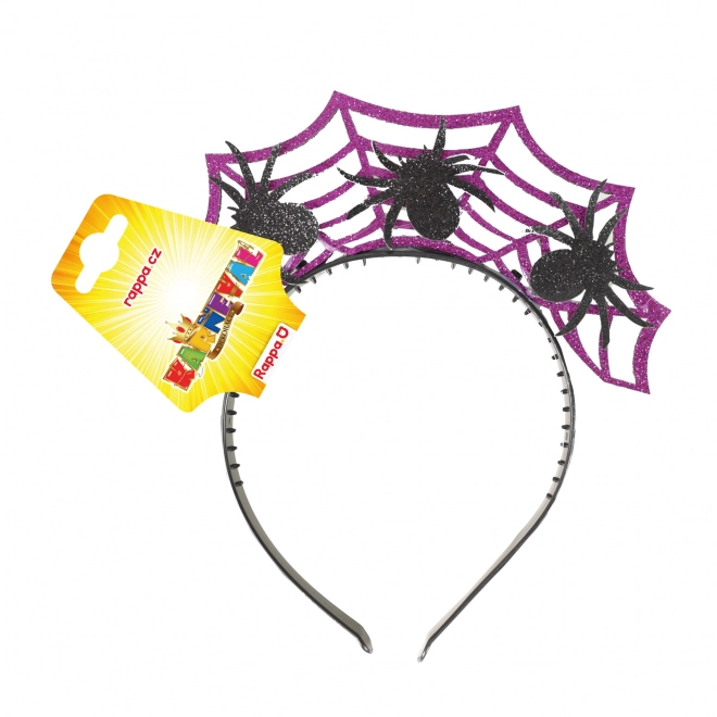 Cerchietto Halloween viola con ragni