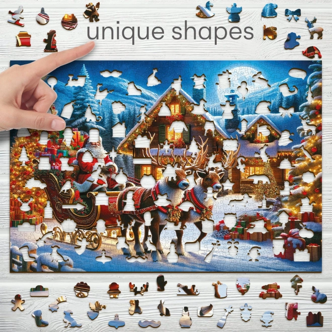 Puzzle di legno Babbo Natale sta arrivando