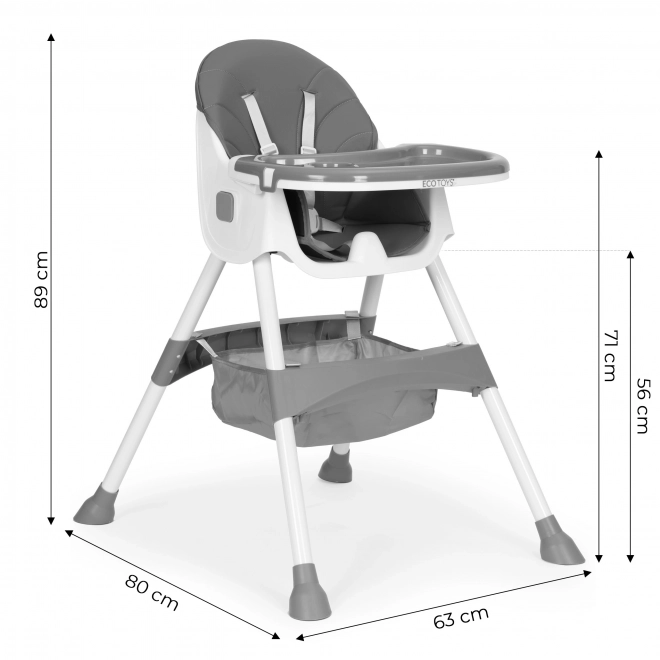 Sedia Pappa per Bambini con Vassoio e Cestino ECOTOYS