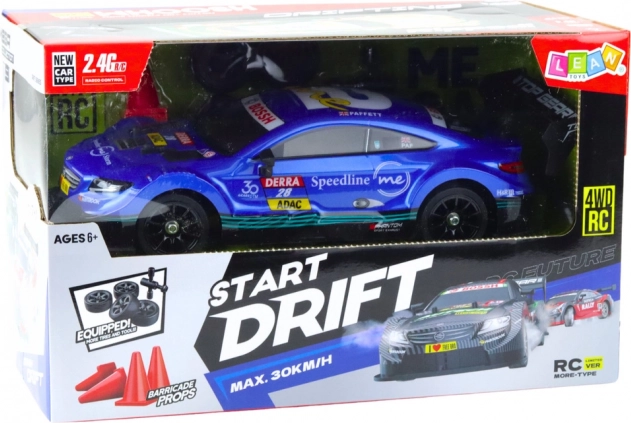 Auto da corsa RC per drift blu 30 km/h 1:16