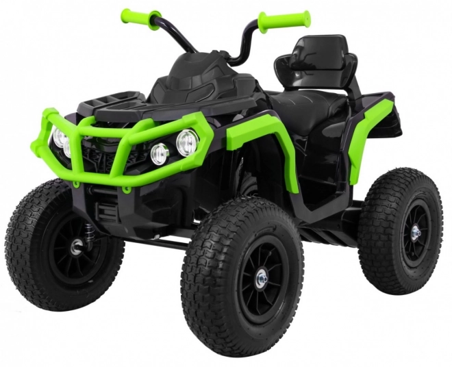 Quad per bambini ATV Air batteria quad Nero-Verde + pneumatici gonfiabili + radio MP3 + avvio lento