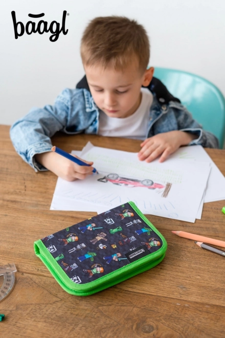 BAAGL Astuccio scolastico a un piano Minecraft