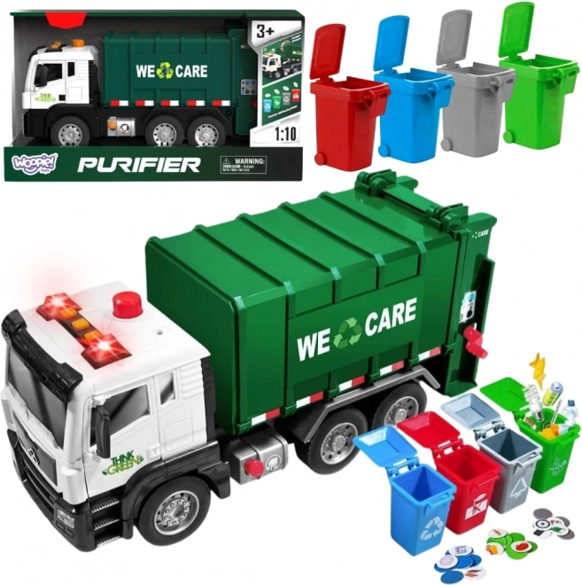 Camion interattivo della spazzatura Purifier 1:10 - Giocattolo educativo per la raccolta differenziata