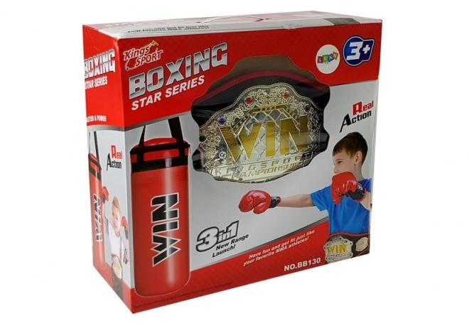 Set da boxe con sacco e guanti per bambini