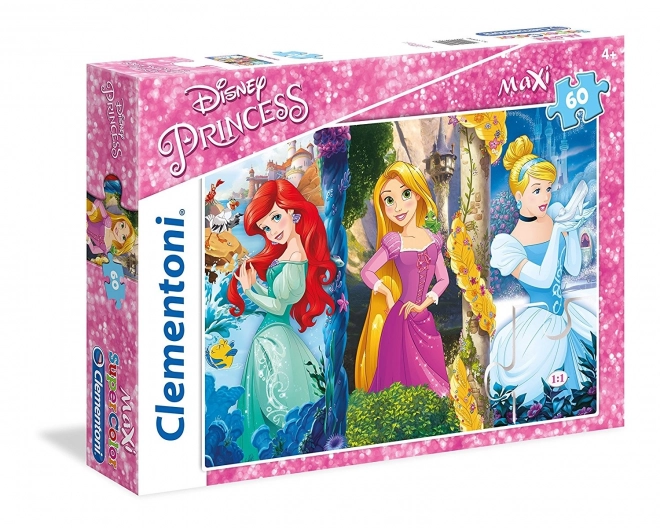 Puzzle MAXI 60 Pezzi Principesse Disney: Ariel, Rapunzel e Cenerentola