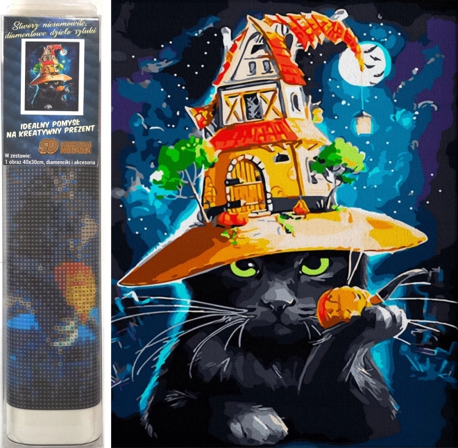 Pittura Diamanti Gatto di Halloween