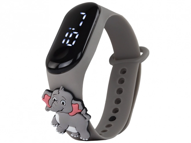 Orologio Schermo Touch Elefante Grigio Regolabile