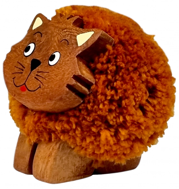 Figura decorativa XL a forma di gatto con pompon