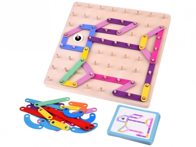 Puzzle Montessori in legno con lavagna cancellabile