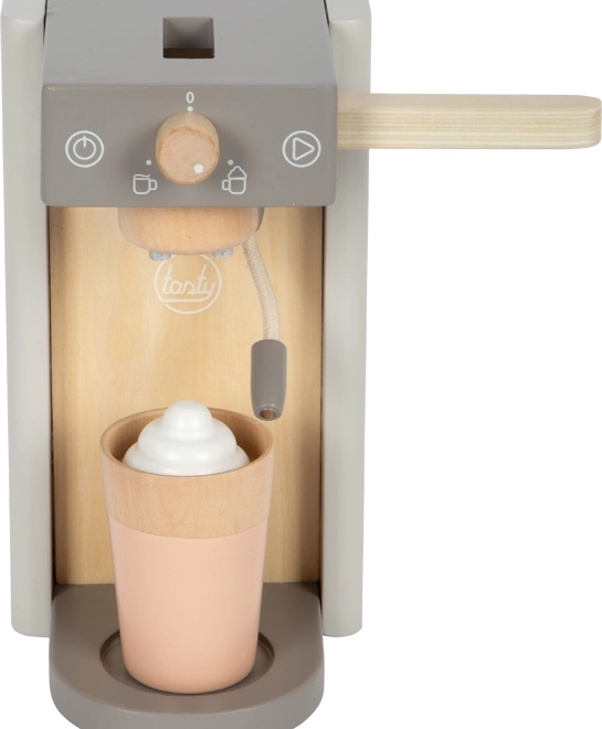 Macchina da caffè in legno Small Foot con accessori Tasty grigio