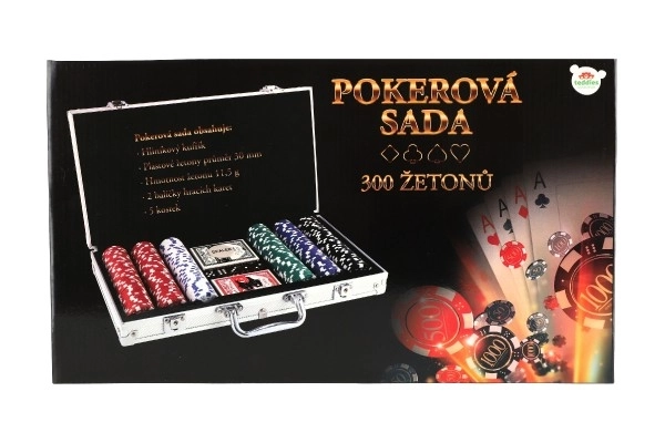 Set Poker 300 Pezzi con Carte e Dadi in Valigetta di Alluminio